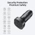 ACEFAST B2-72W Dual USB-C, Dual-port Metal Fast Car Charger, Support PD30W, PPS, QC3.0/QC2.0, AFC, FCP, Compatible with Xiaomi, iPhone, Samsung, Oppo - Black